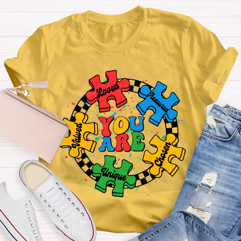 You Are Loved Chosen Unique Special Education Teacher T-shirt