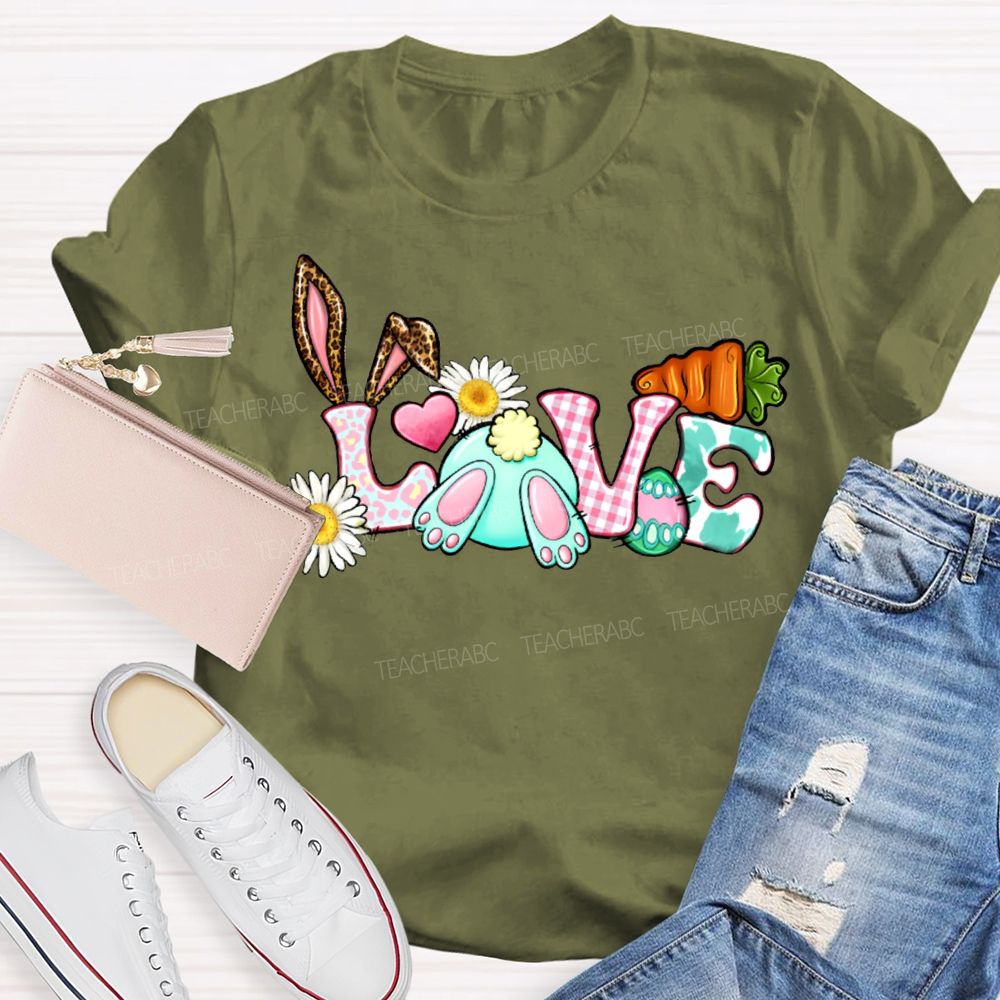 Love Easter Bunnies And Easter Eggs Teacher T-shirt