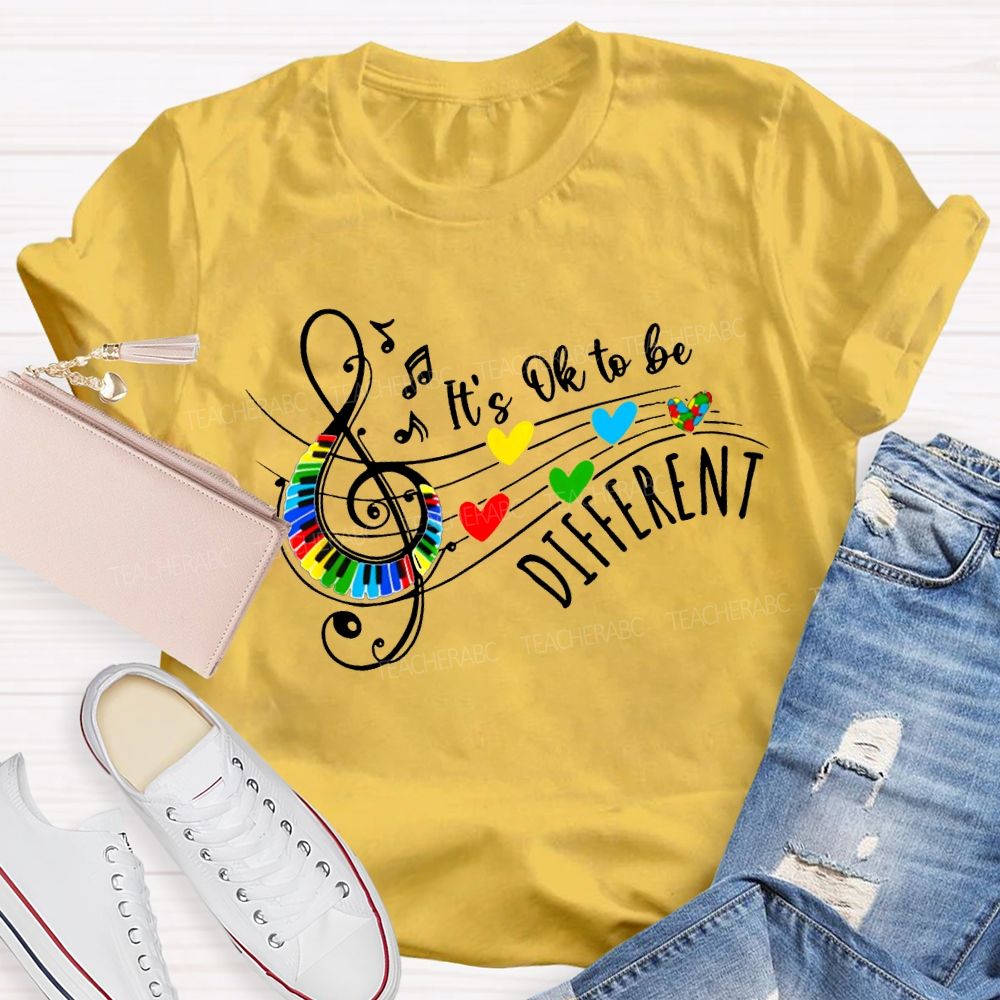 It'S Ok To Be Different Colorful Hearts Teacher T-shirt