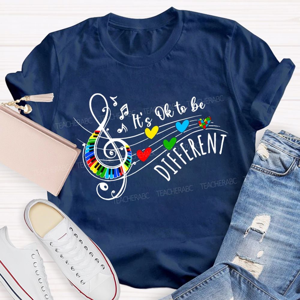It'S Ok To Be Different Colorful Hearts Teacher T-shirt