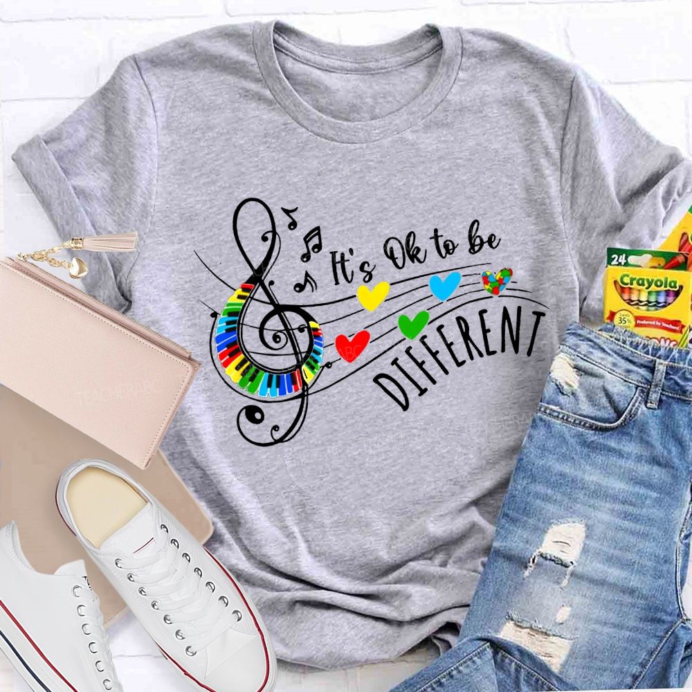 It'S Ok To Be Different Colorful Hearts Teacher T-shirt