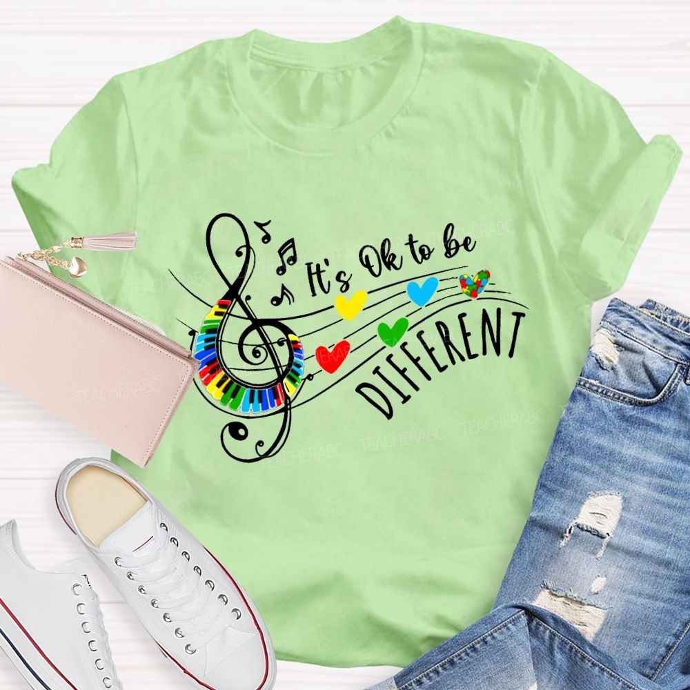 It'S Ok To Be Different Colorful Hearts Teacher T-shirt