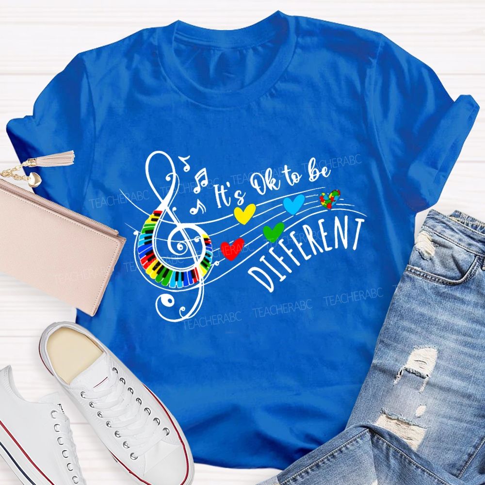 It'S Ok To Be Different Colorful Hearts Teacher T-shirt