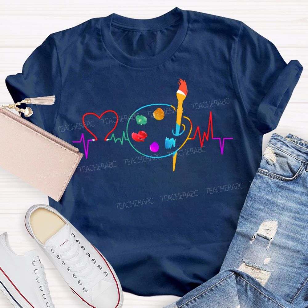 Colored Lines And Dye Palettes Art Teacher T-shirt