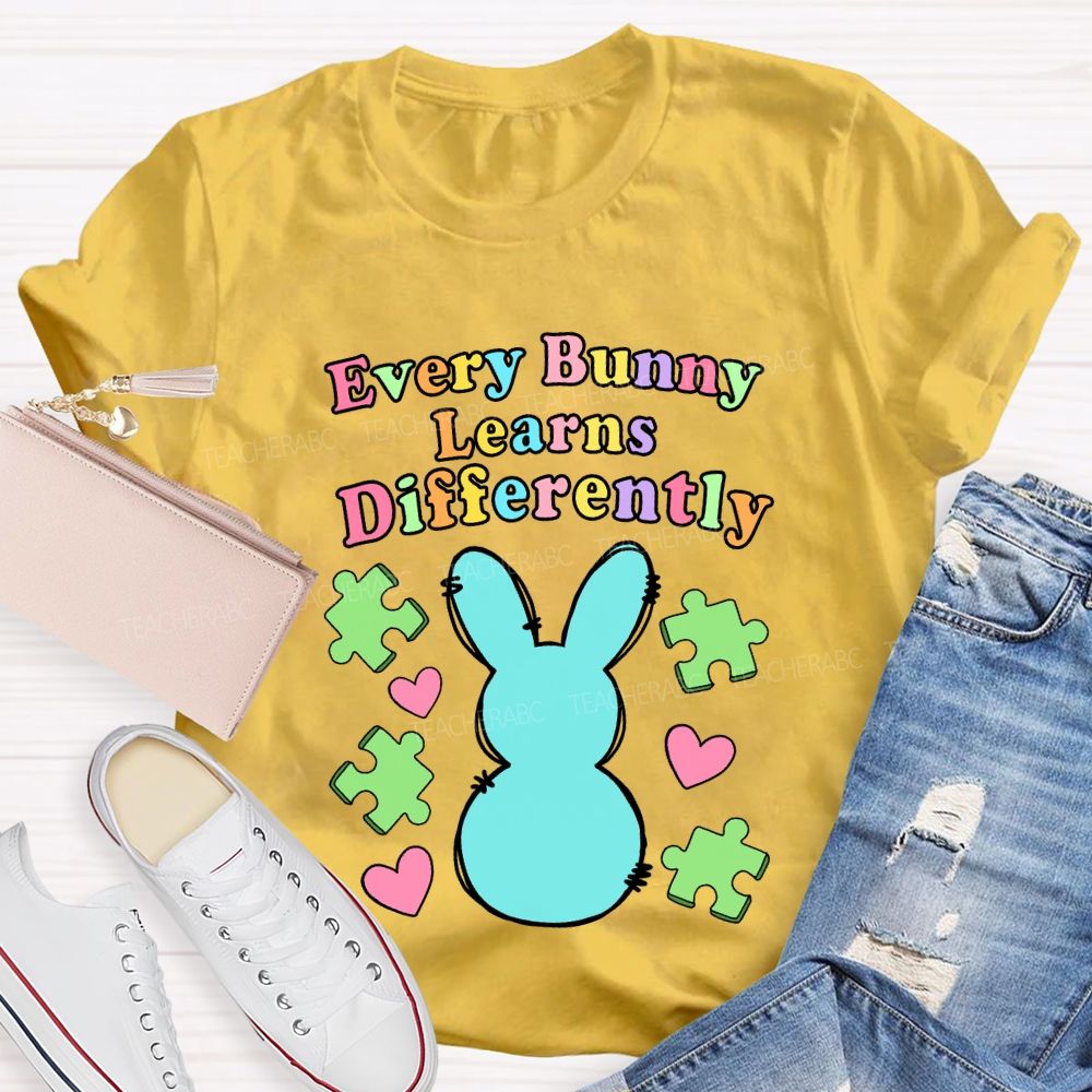 Every Bunny Learns Differently Teacher T-shirt
