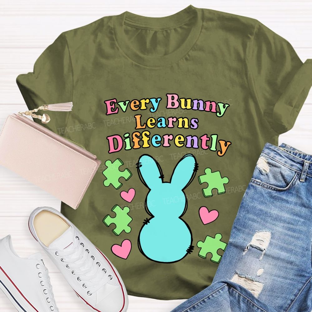 Every Bunny Learns Differently Teacher T-shirt