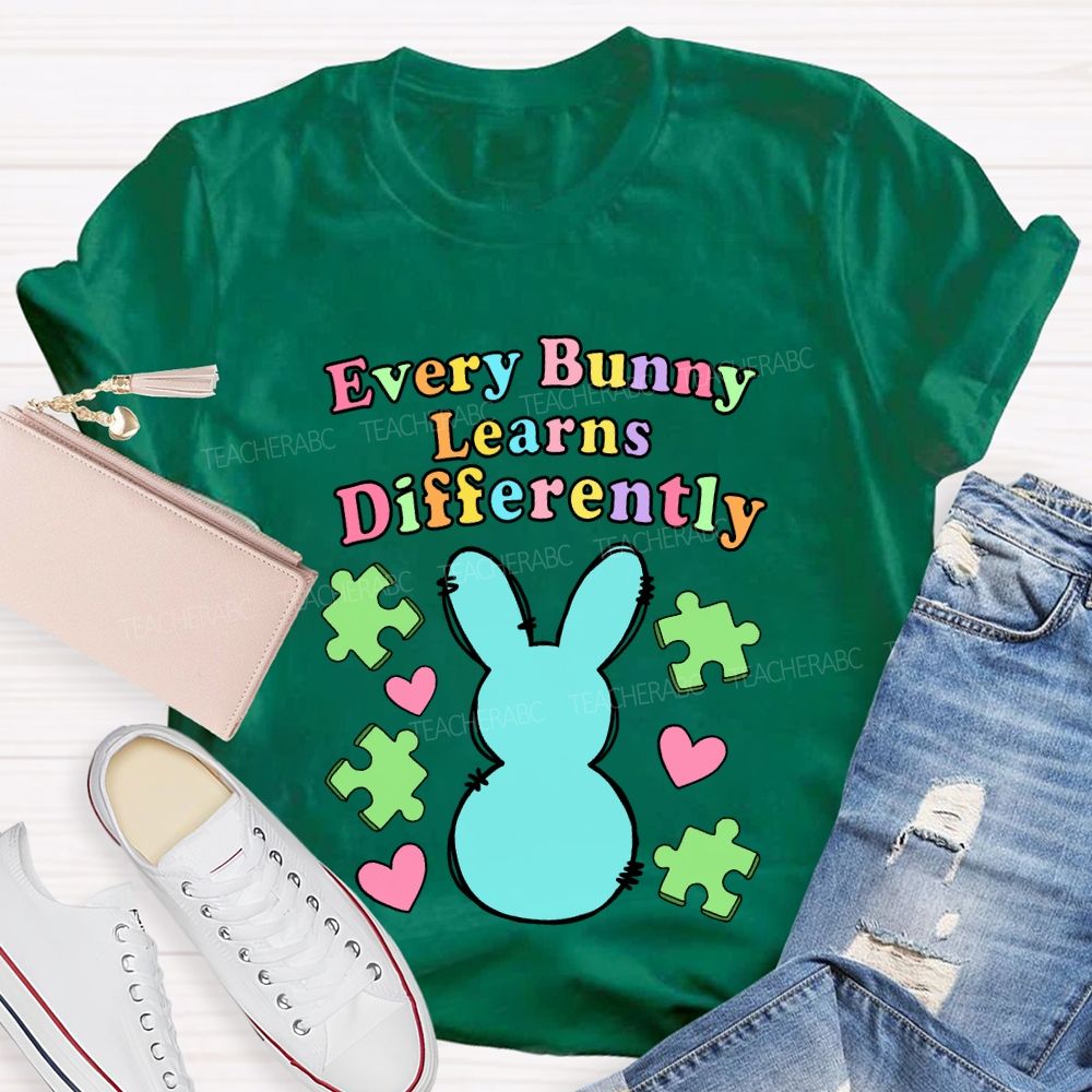 Every Bunny Learns Differently Teacher T-shirt