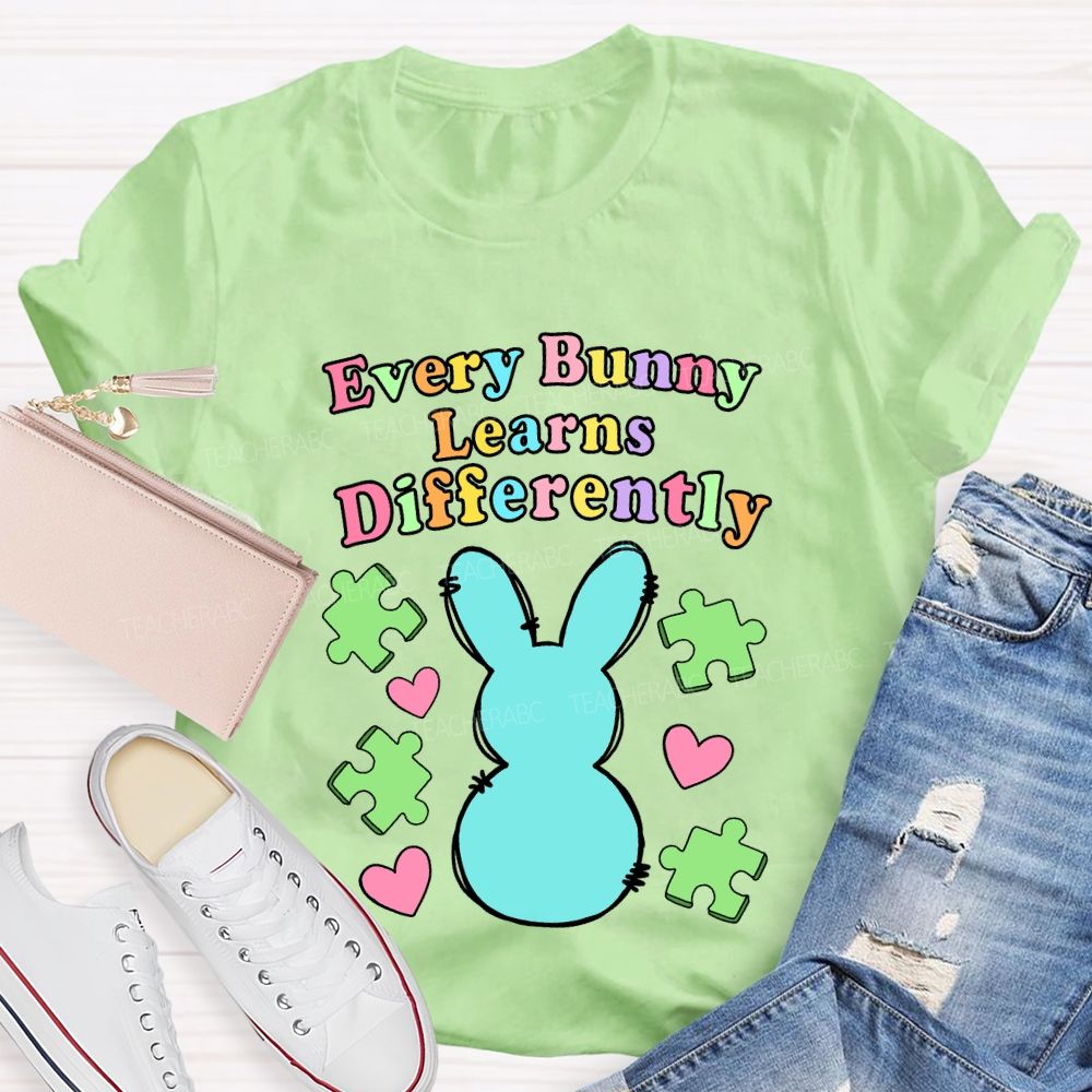 Every Bunny Learns Differently Teacher T-shirt