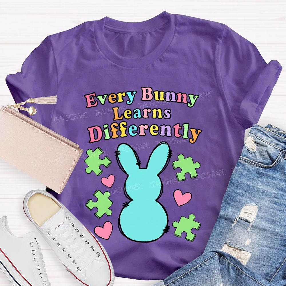 Every Bunny Learns Differently Teacher T-shirt