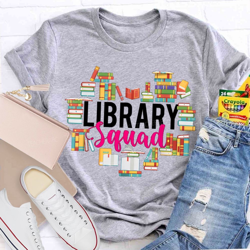 Library Squad The Colorful Books Formed A Heart Shape T-shirt