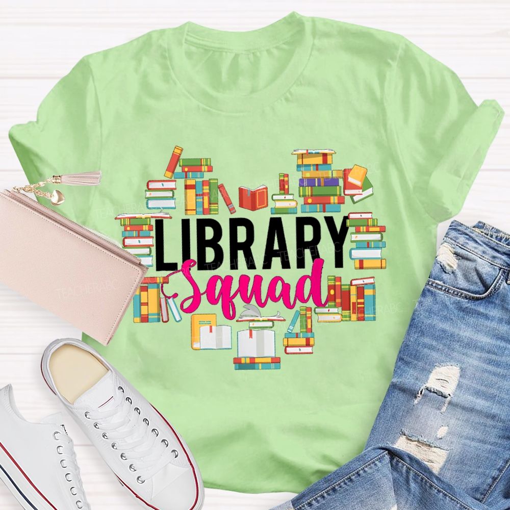 Library Squad The Colorful Books Formed A Heart Shape T-shirt