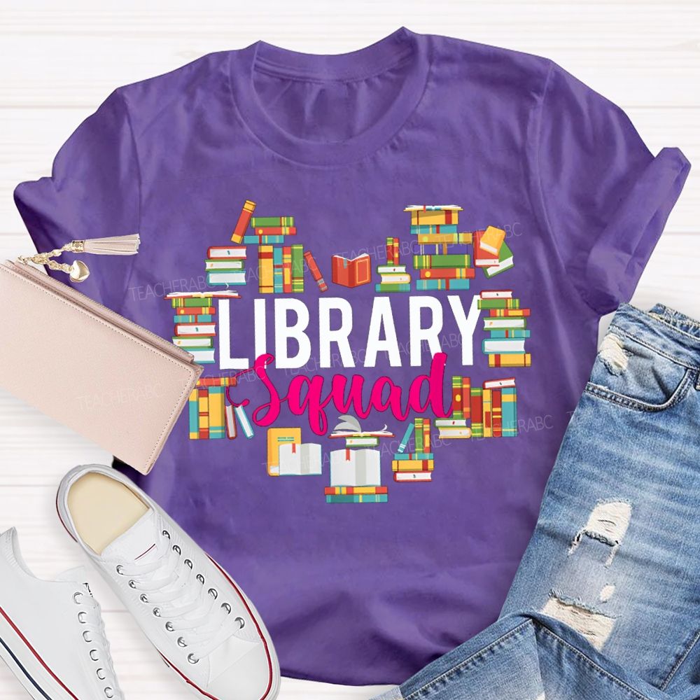 Library Squad The Colorful Books Formed A Heart Shape T-shirt