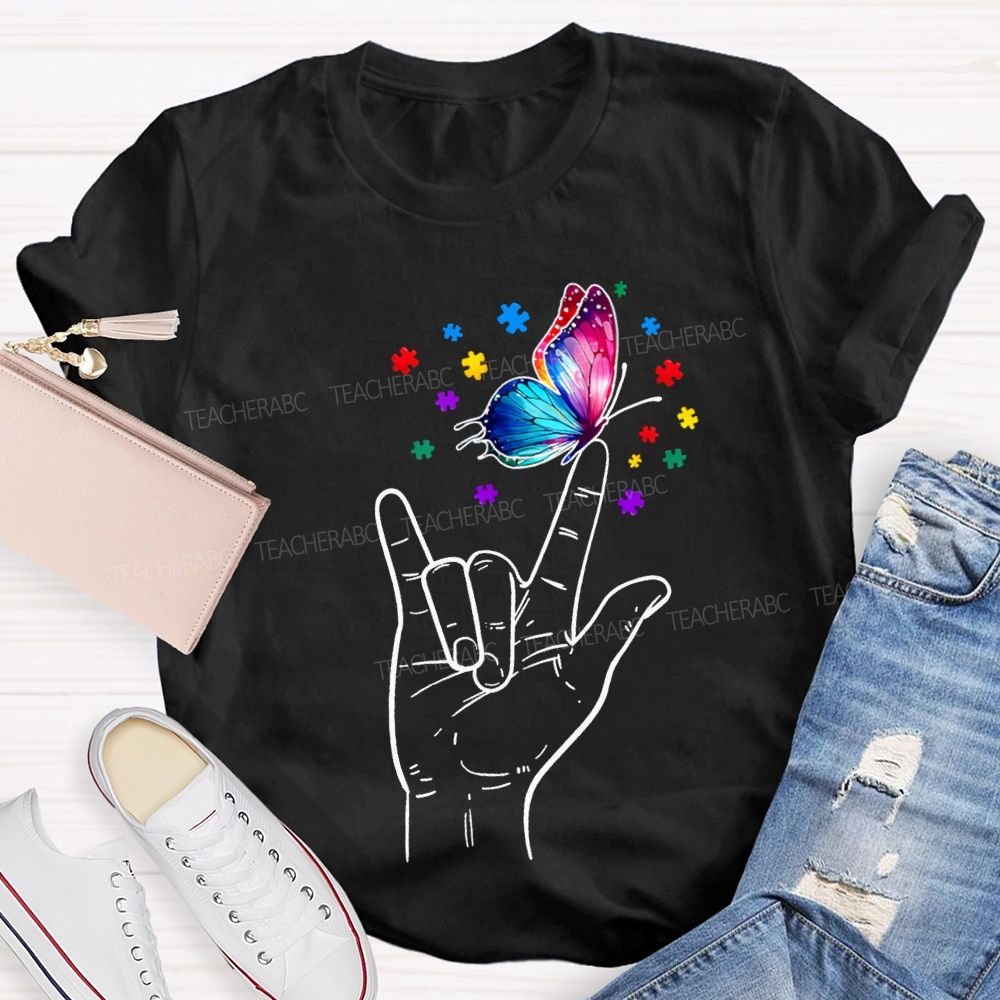 Autism Awareness Special Education For Colorful Butterflies Teacher T-shirt