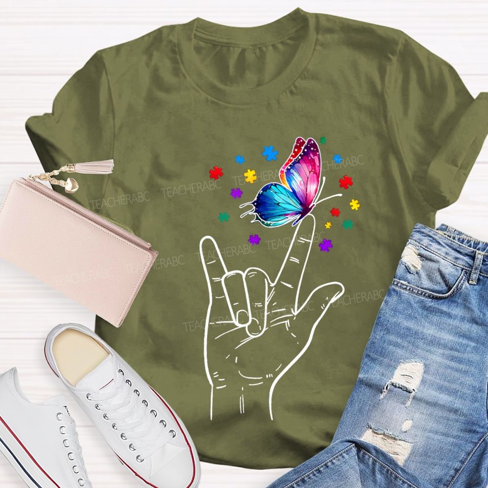 Autism Awareness Special Education For Colorful Butterflies Teacher T-shirt