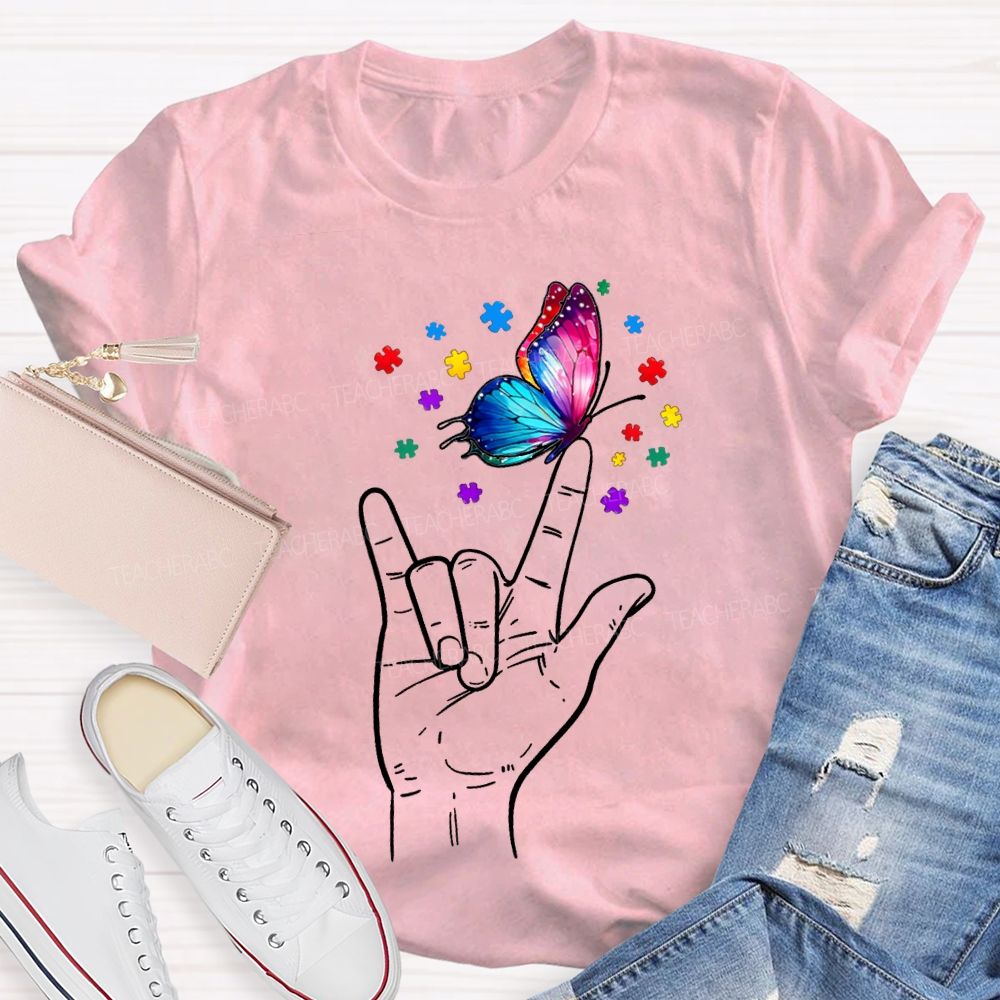 Autism Awareness Special Education For Colorful Butterflies Teacher T-shirt