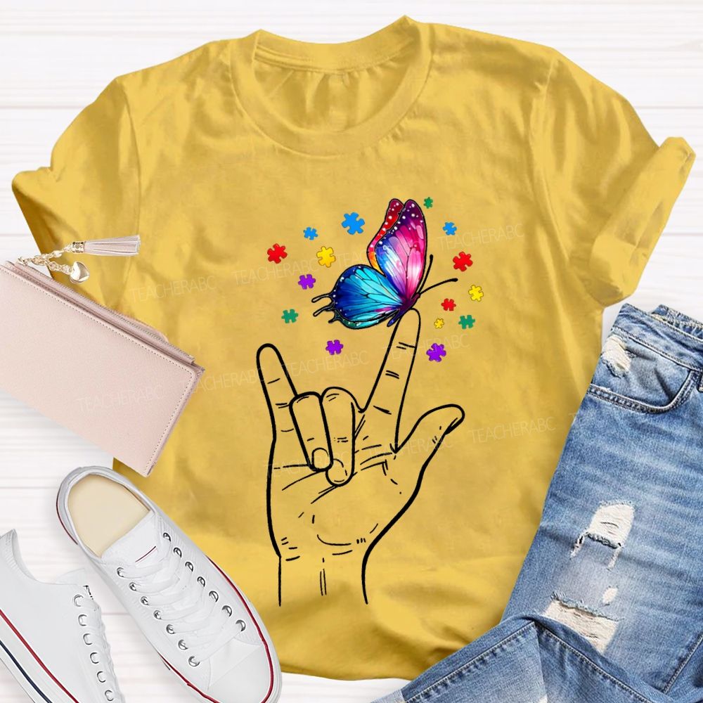 Autism Awareness Special Education For Colorful Butterflies Teacher T-shirt