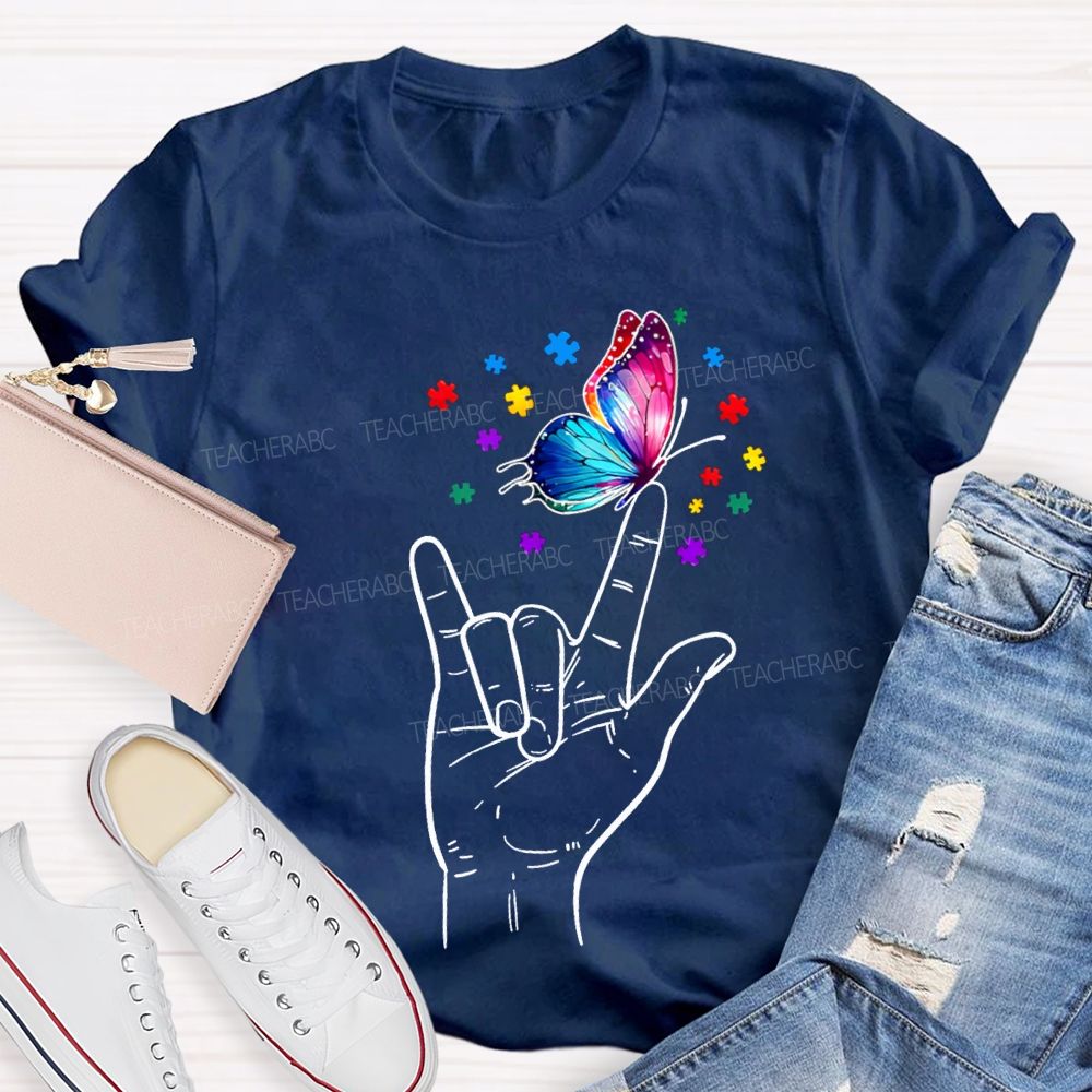 Autism Awareness Special Education For Colorful Butterflies Teacher T-shirt