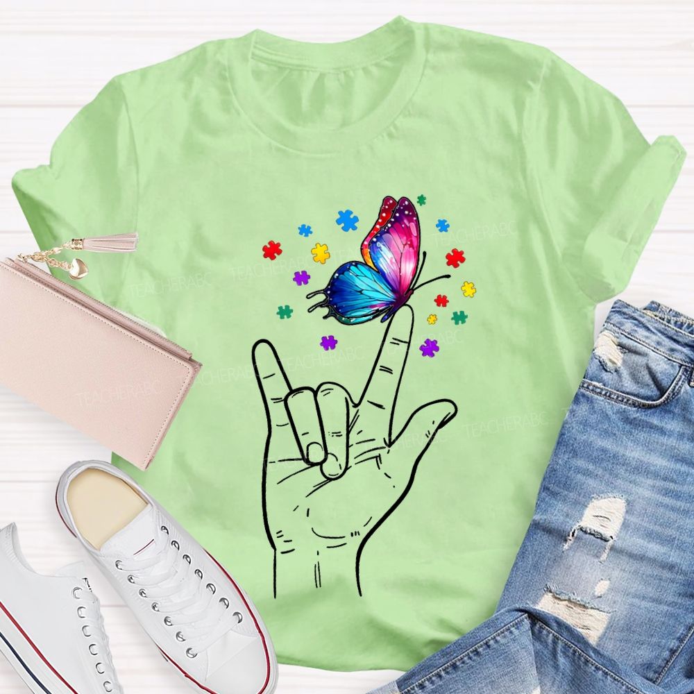 Autism Awareness Special Education For Colorful Butterflies Teacher T-shirt