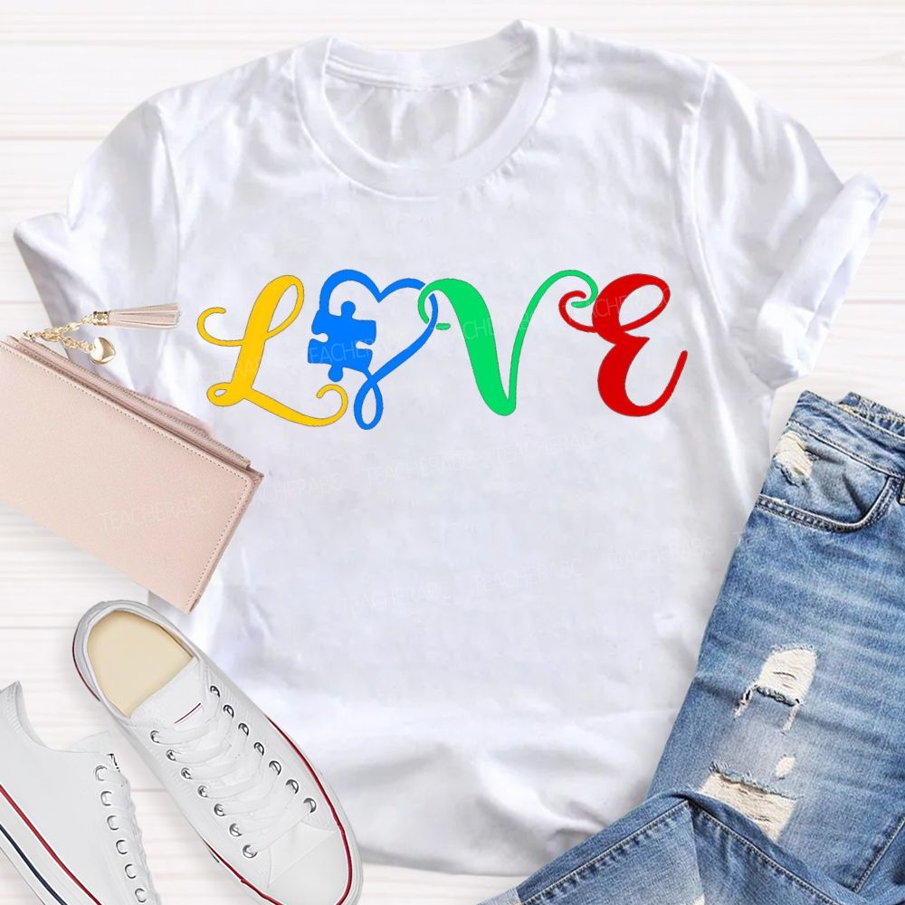 Love Autism Awareness Special Education Teacher T-shirt