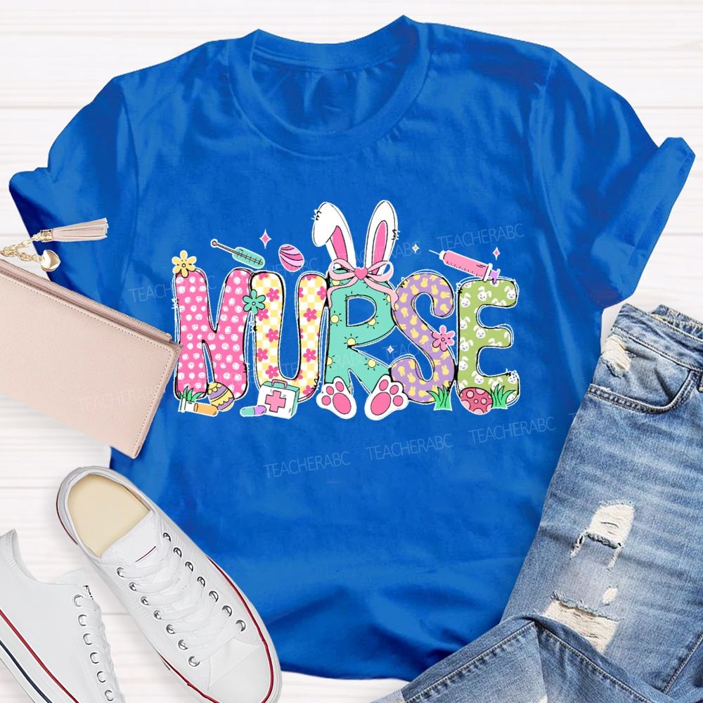 Nurse Rabbit Graphic Teacher T-shirt