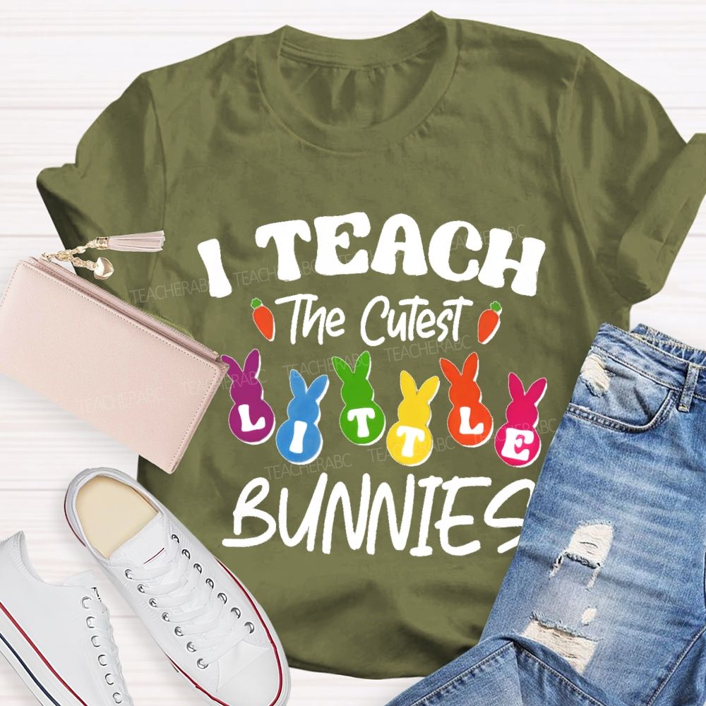 I Teach the Cutest Little Bunnies Graphic Teacher T-shirt