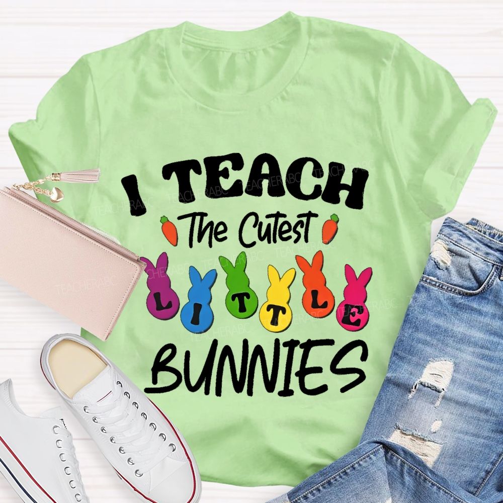 I Teach the Cutest Little Bunnies Graphic Teacher T-shirt
