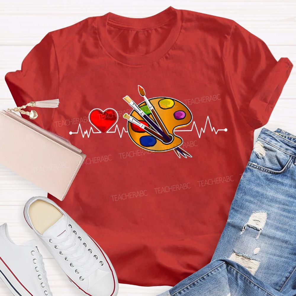 Heart Shapes And Dye Palettes Art Teacher T-shirt