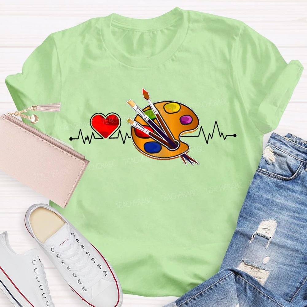 Heart Shapes And Dye Palettes Art Teacher T-shirt