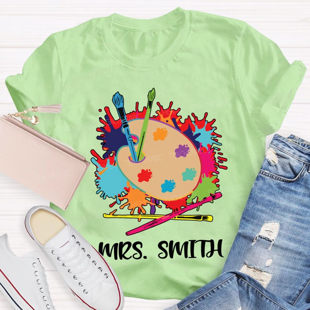 Personalized Name Dyeing Trays And Tie-Dye Printing Art Teacher T-shirt