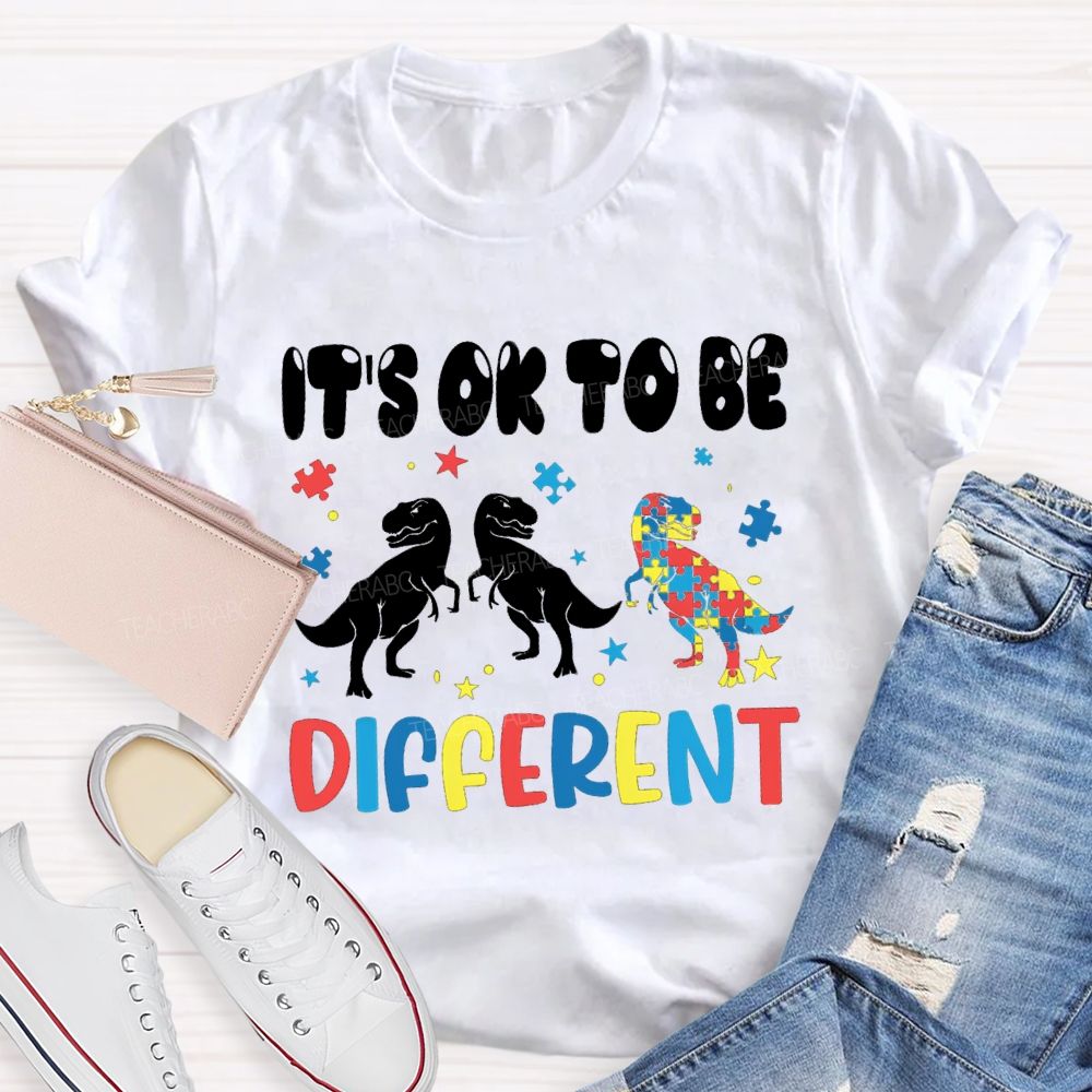 It'S Ok To Be Different Dinosaur Special Teacher T-Shirt