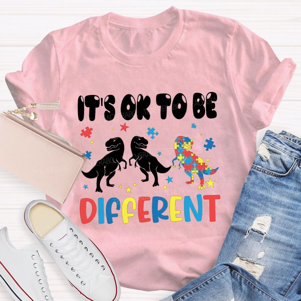 It'S Ok To Be Different Dinosaur Special Teacher T-Shirt