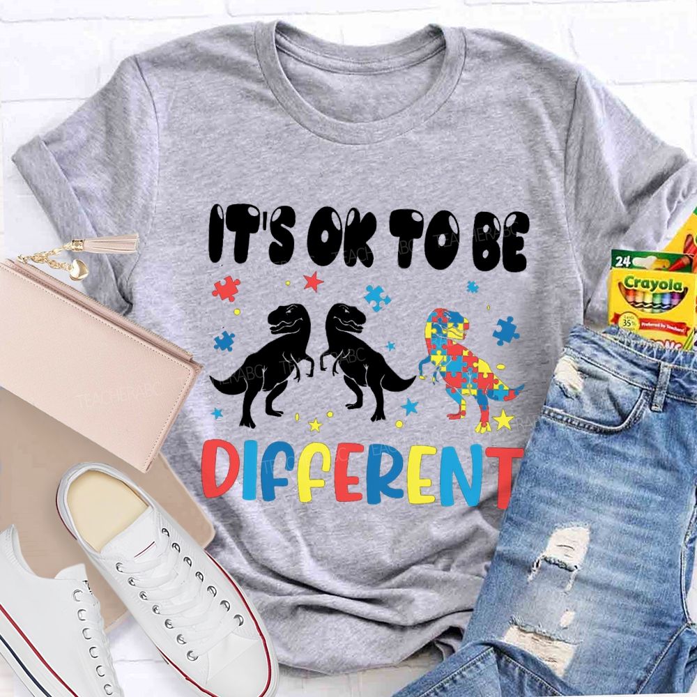 It'S Ok To Be Different Dinosaur Special Teacher T-Shirt