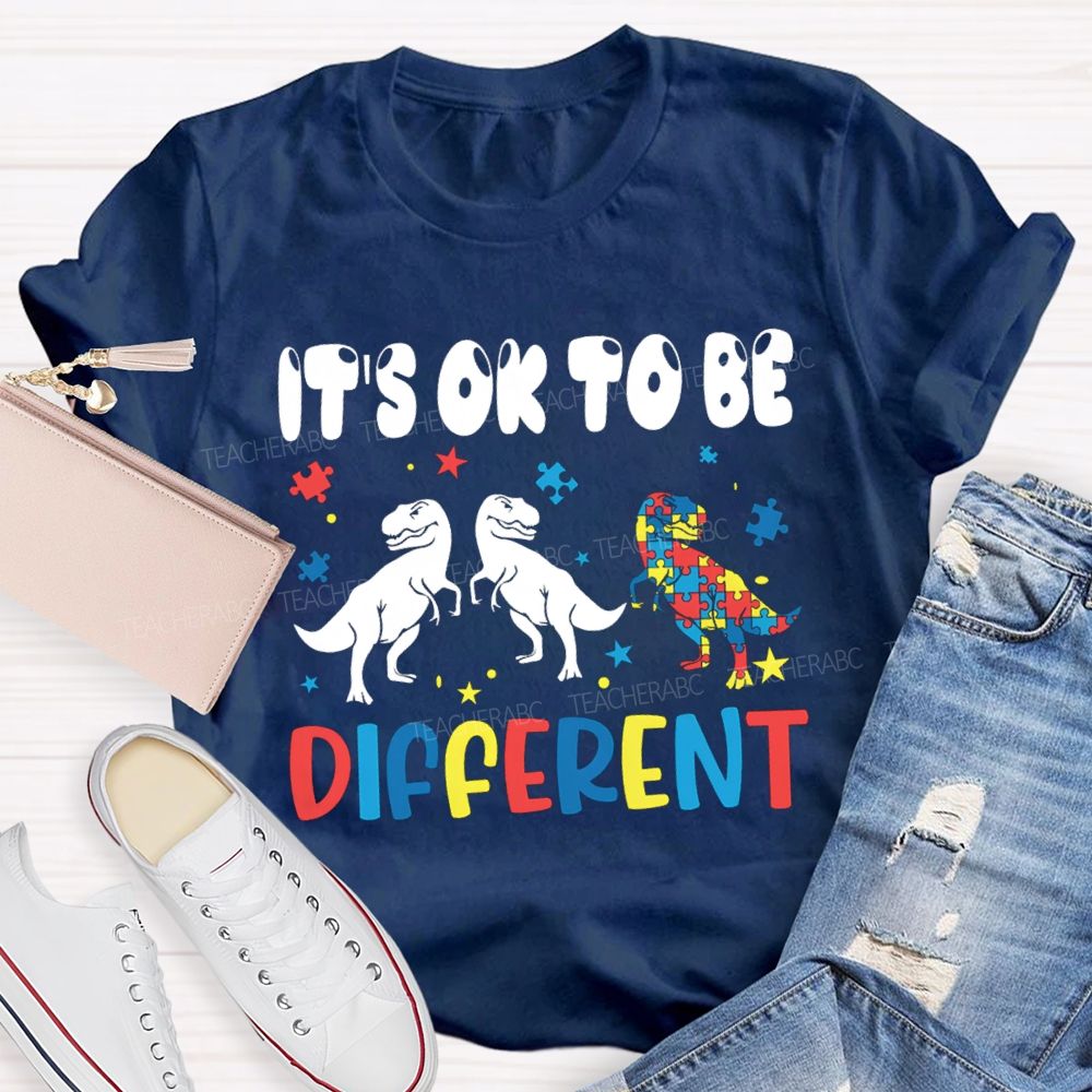 It'S Ok To Be Different Dinosaur Special Teacher T-Shirt