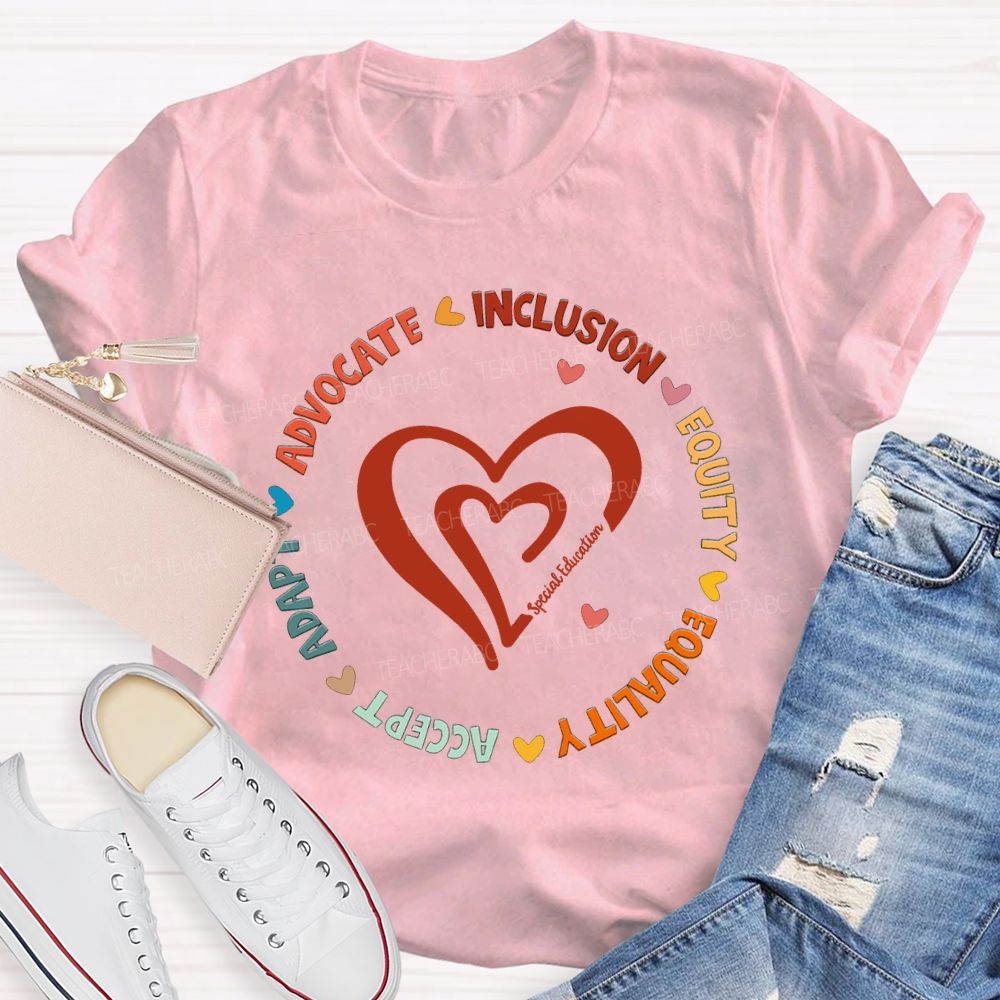 Adapt Advocate Inclusion Equity Equality Special Education T-shirt