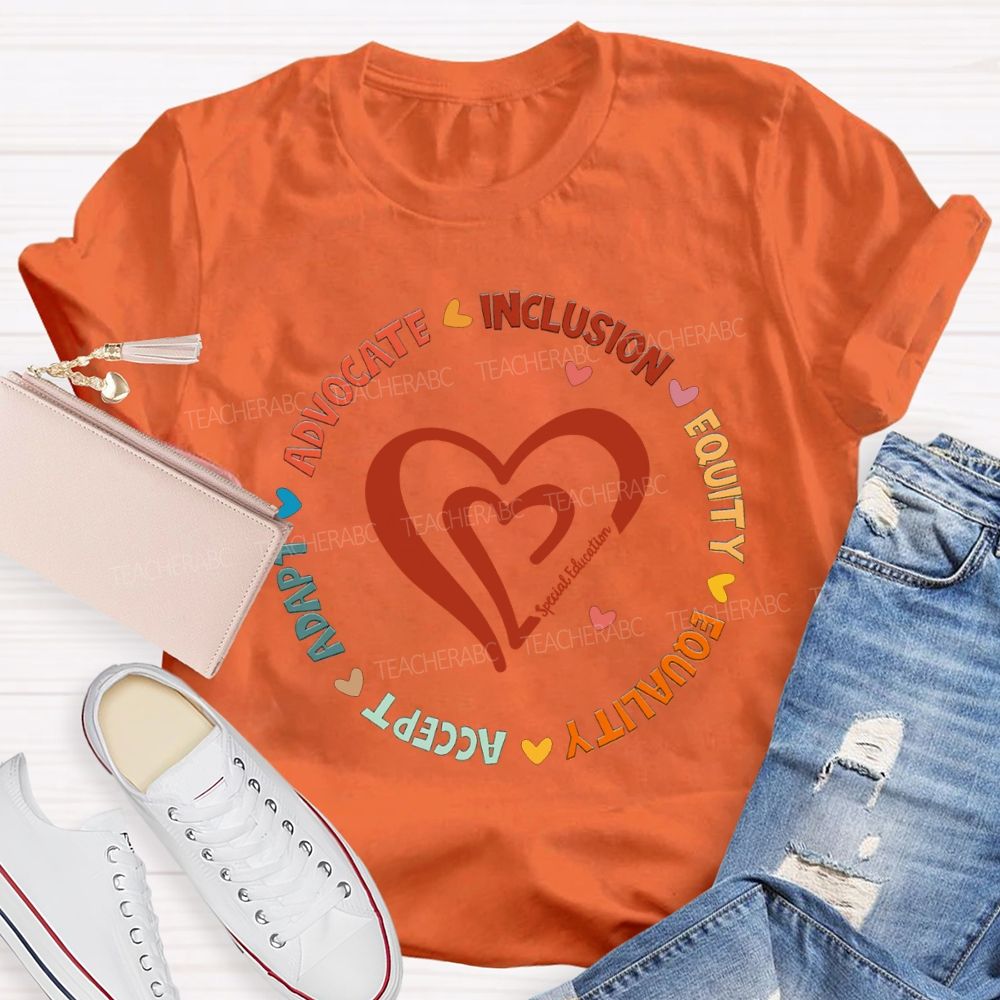 Adapt Advocate Inclusion Equity Equality Special Education T-shirt