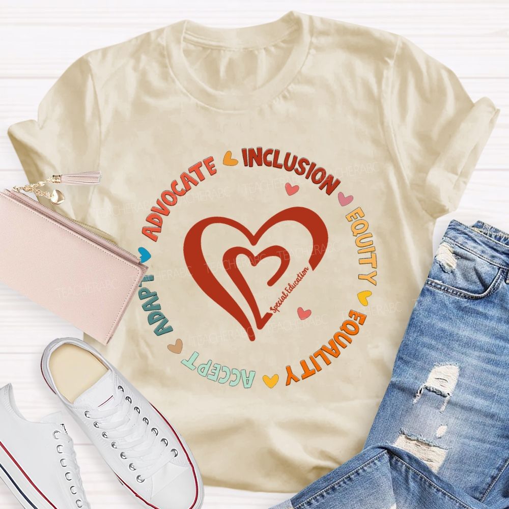 Adapt Advocate Inclusion Equity Equality Special Education T-shirt