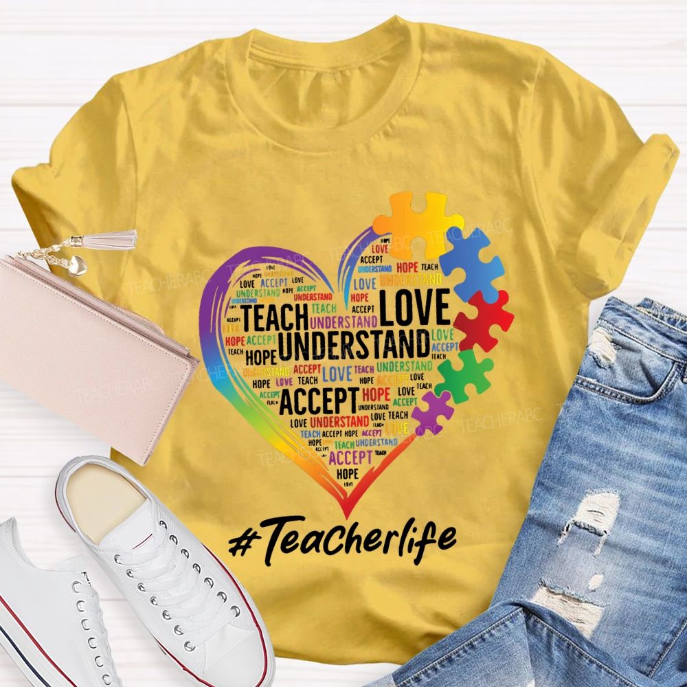 Teach Love Inspire Accept Special Education Teacher Life Teacher T-shirt
