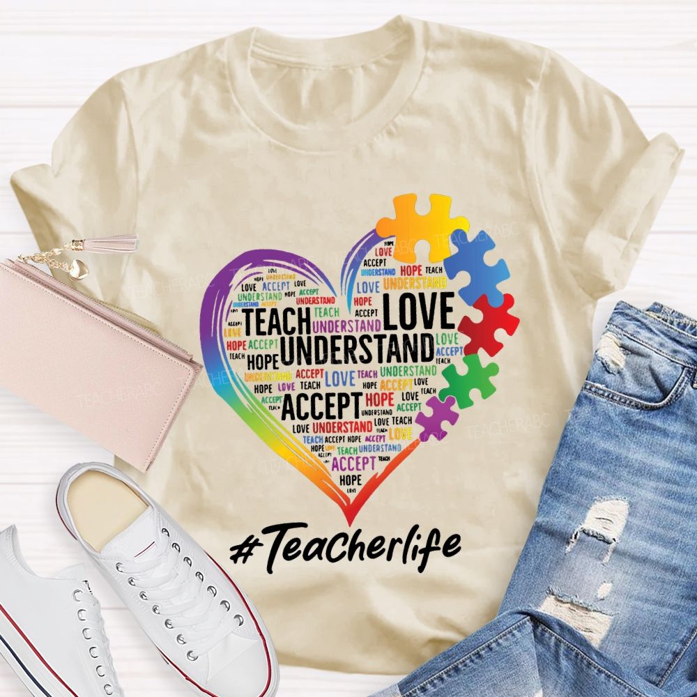 Teach Love Inspire Accept Special Education Teacher Life Teacher T-shirt
