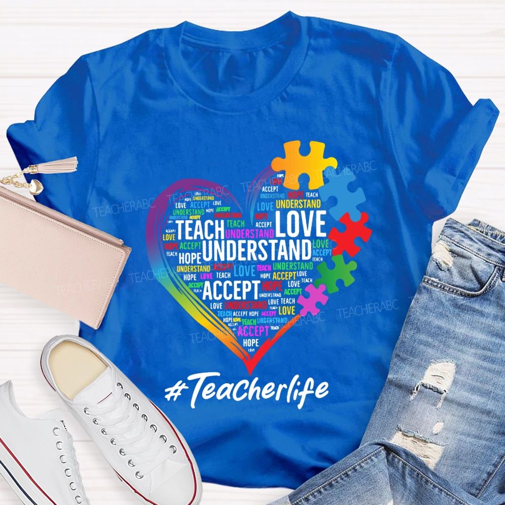 Teach Love Inspire Accept Special Education Teacher Life Teacher T-shirt