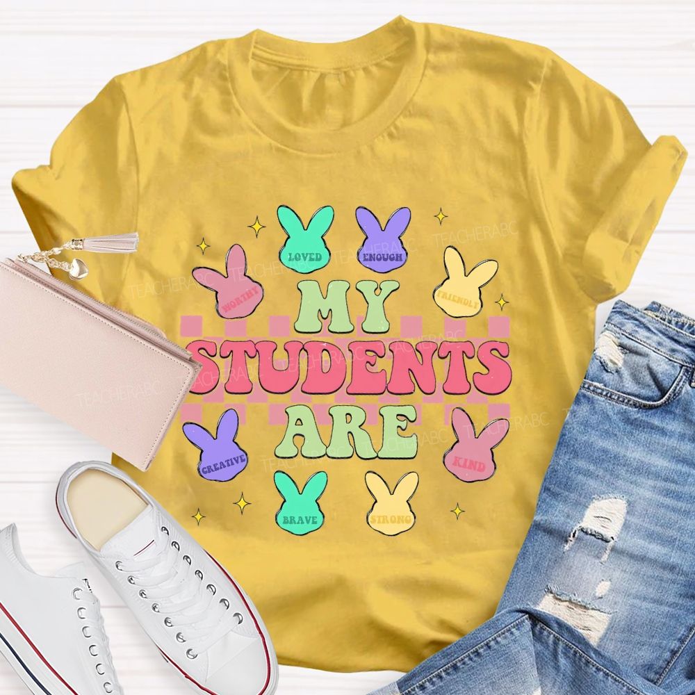 My Students Are Loved Rabbit Graphic Teacher T-shirt