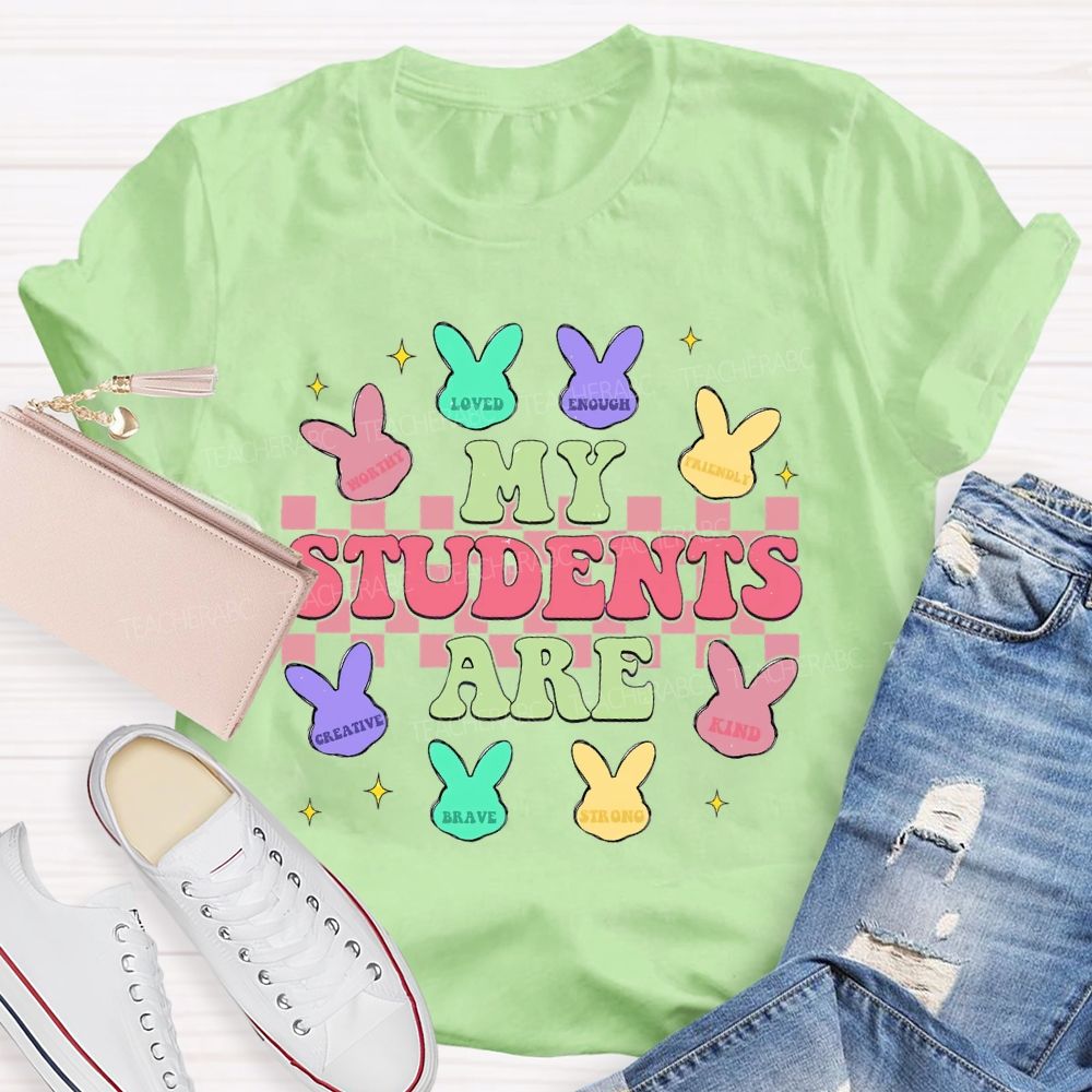 My Students Are Loved Rabbit Graphic Teacher T-shirt