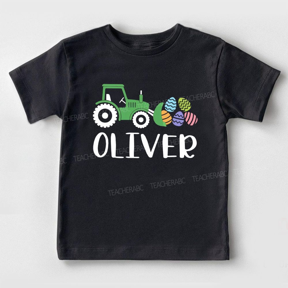 Personalized Name Trailer Easter Egg Toddler T-shirts