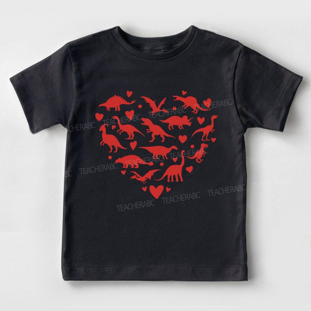 Hearts Dinosaur Love Toddler T-shirts