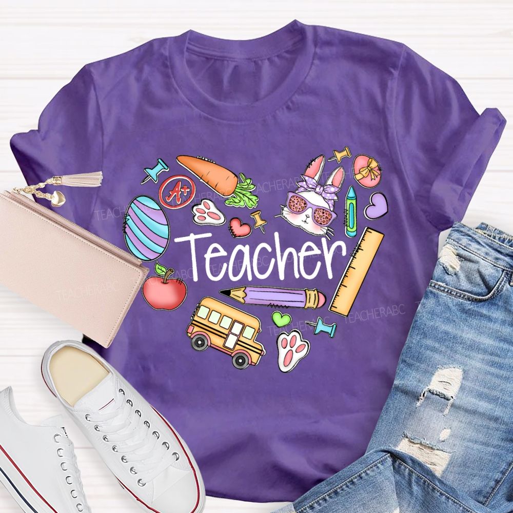 Teacher Happy Easter Bunny Teacher T-shirt