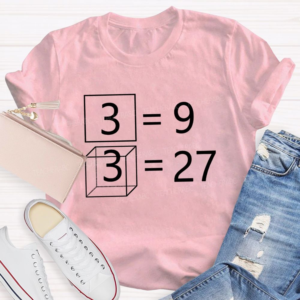 Mathematical Formulas And Cubes Math Teacher T-shirt