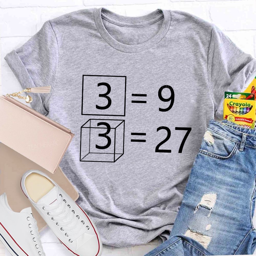 Mathematical Formulas And Cubes Math Teacher T-shirt