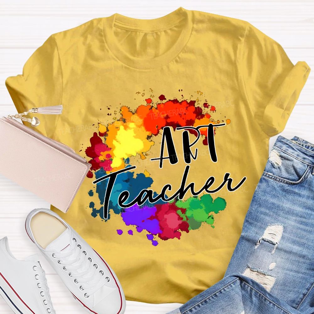 Art Teacher Colorful Tie-Dye Print Teacher T-shirt