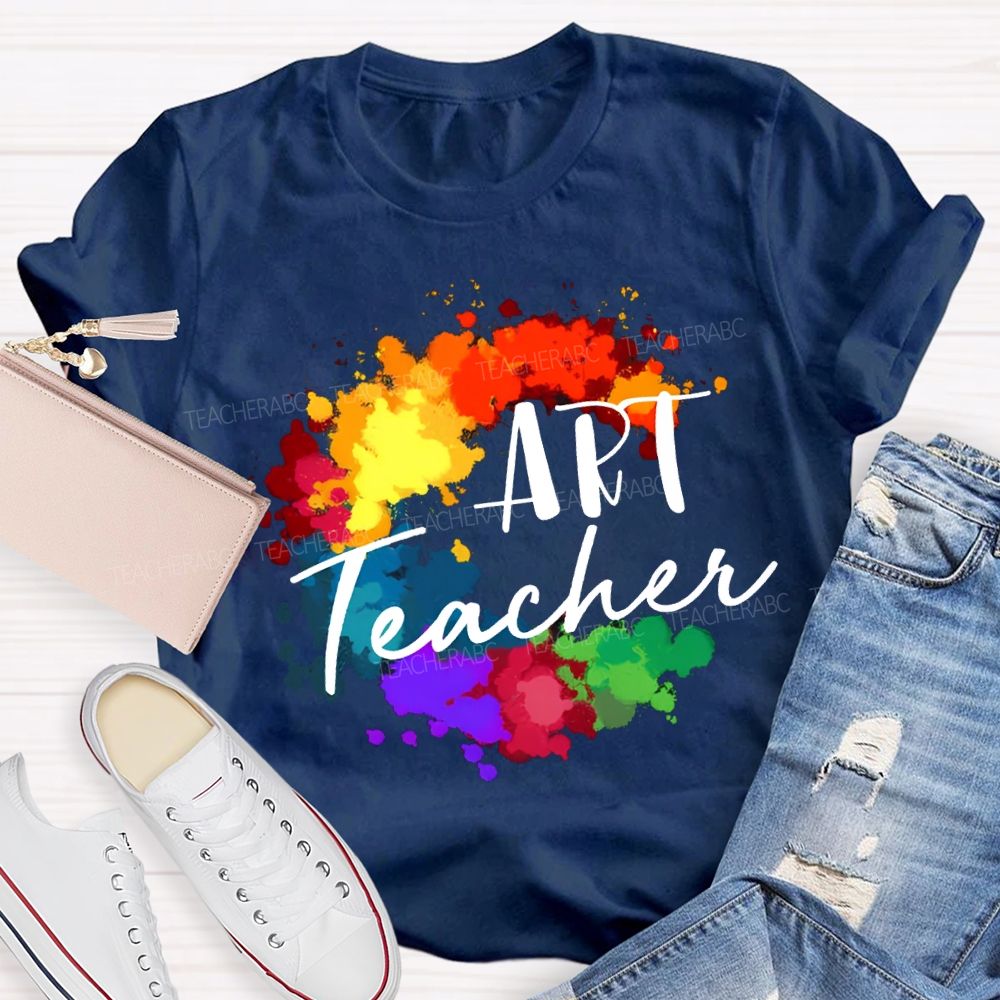 Art Teacher Colorful Tie-Dye Print Teacher T-shirt