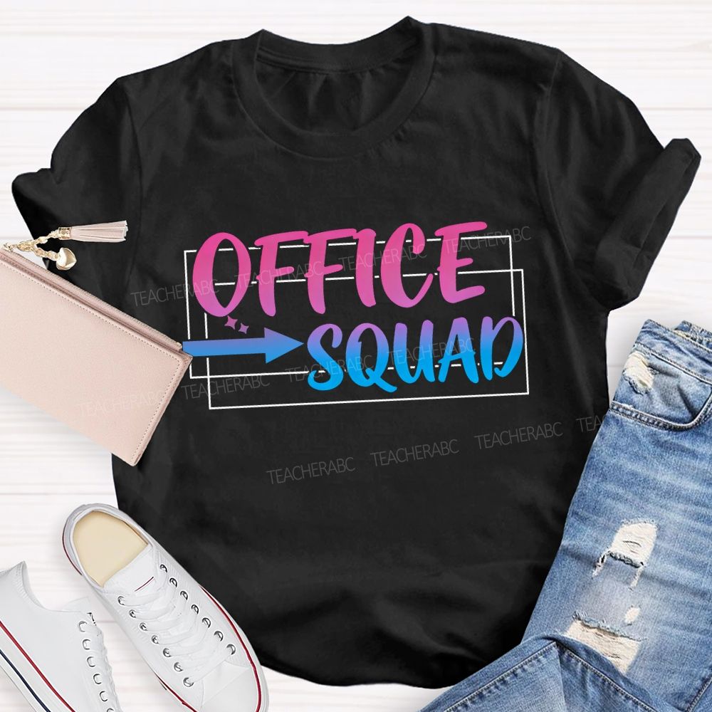 Office Squad Square Teacher T-Shirt