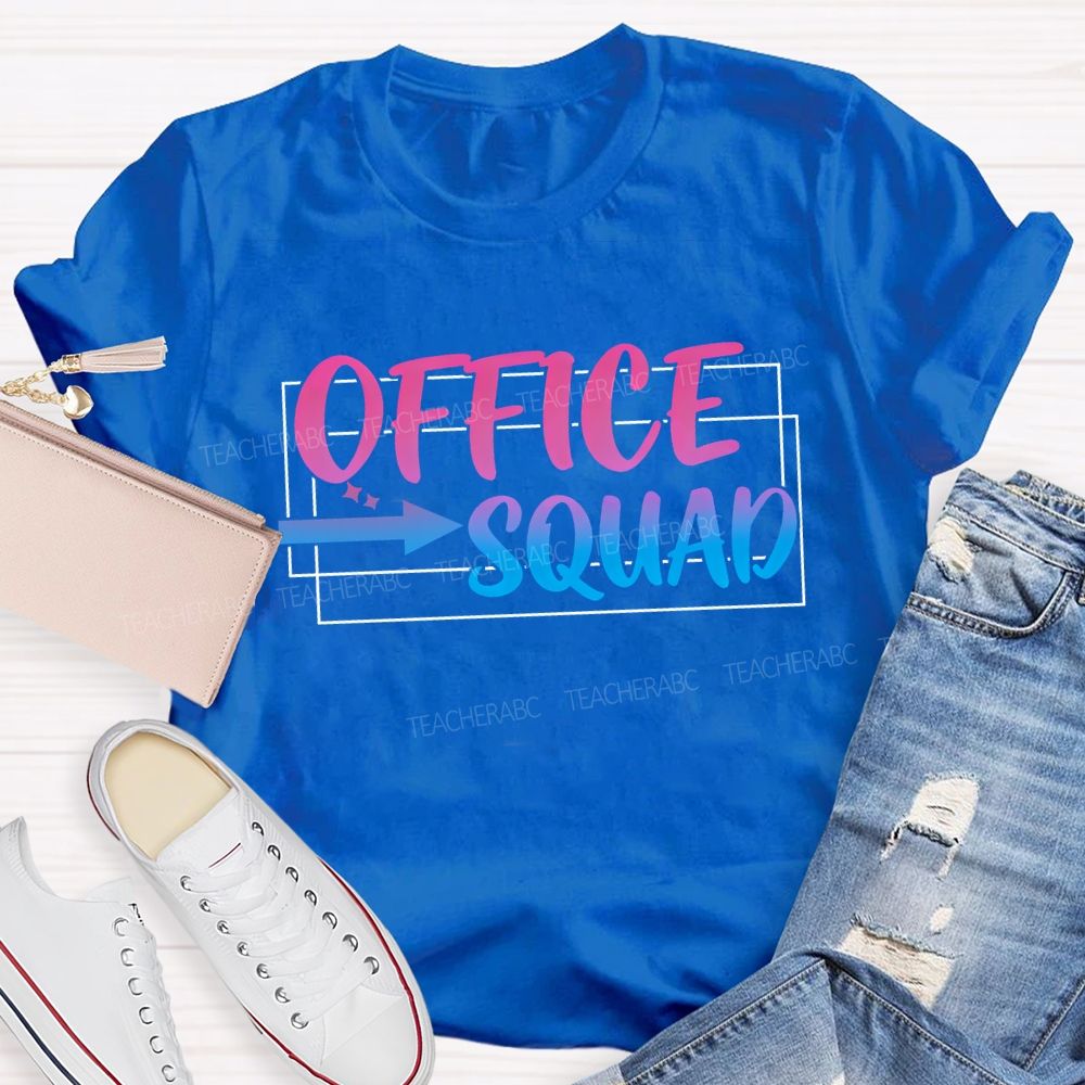 Office Squad Square Teacher T-Shirt